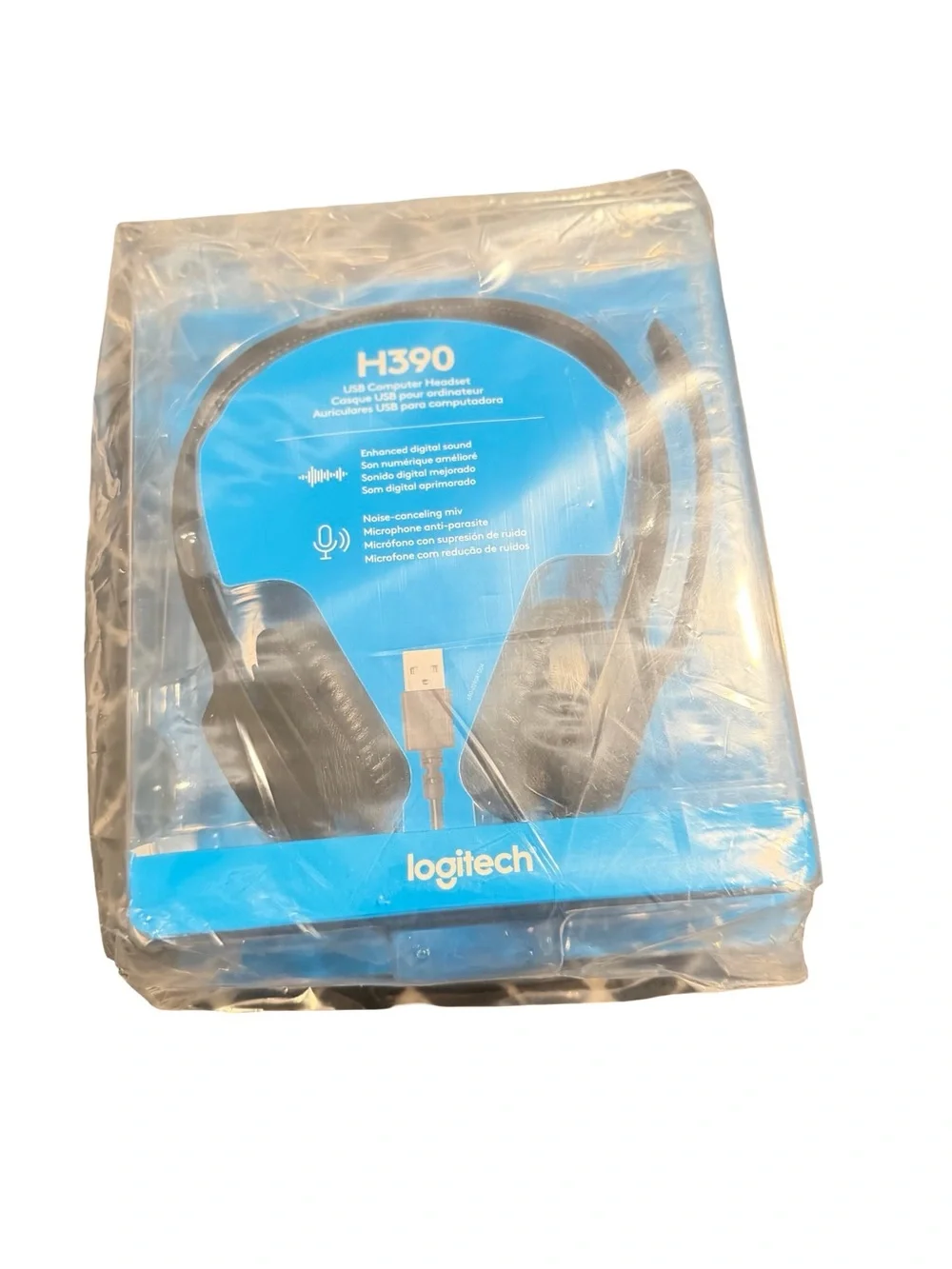 Logitech H390 Black USB Computer Headset Headphones With Mic New NIP